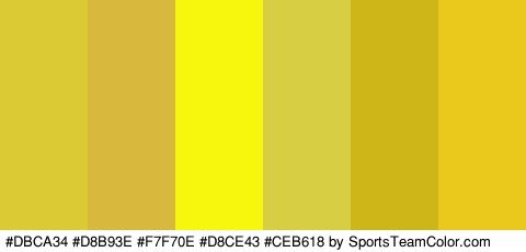 #DBCA34 #D8B93E #F7F70E #D8CE43 #CEB618 #EAC81C Colors