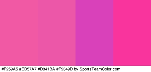 #F259A5 #ED57A7 #D841BA #F9349D Colors