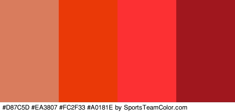 #D87C5D #EA3807 #FC2F33 #A0181E Colors