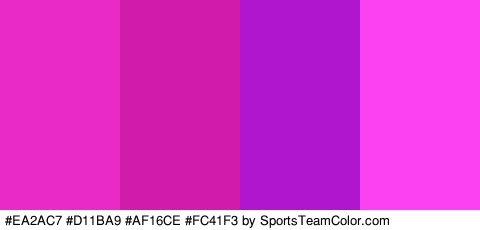 #EA2AC7 #D11BA9 #AF16CE #FC41F3 Colors