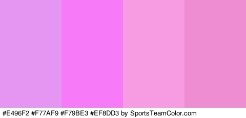 #E496F2 #F77AF9 #F79BE3 #EF8DD3 Colors