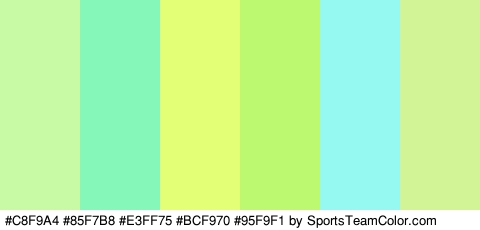 #C8F9A4 #85F7B8 #E3FF75 #BCF970 #95F9F1 #D2F497 Colors