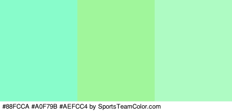 #88FCCA #A0F79B #AEFCC4 Colors