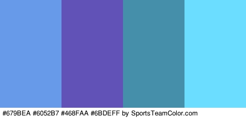 #679BEA #6052B7 #468FAA #6BDEFF Colors