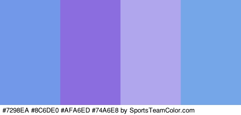 #7298EA #8C6DE0 #AFA6ED #74A6E8 Colors