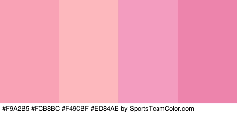 #F9A2B5 #FCB8BC #F49CBF #ED84AB Colors