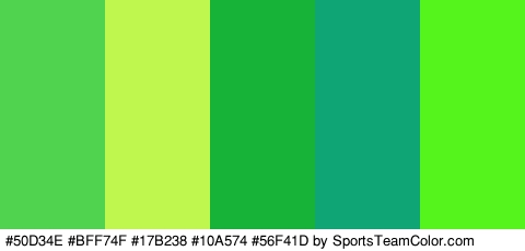 #50D34E #BFF74F #17B238 #10A574 #56F41D Colors