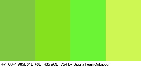 #7FC641 #85E01D #6BF435 #CEF754 Colors