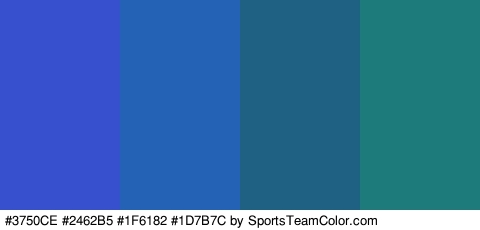 #3750CE #2462B5 #1F6182 #1D7B7C Colors