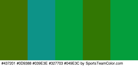 #437201 #0D9388 #039E3E #327703 #049E3C Colors