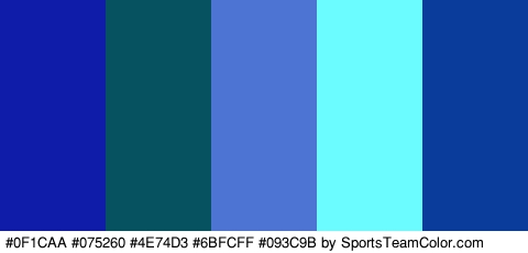 #0F1CAA #075260 #4E74D3 #6BFCFF #093C9B Colors