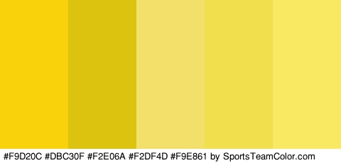 #F9D20C #DBC30F #F2E06A #F2DF4D #F9E861 Colors