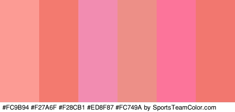 #FC9B94 #F27A6F #F28CB1 #ED8F87 #FC749A #F2786F Colors