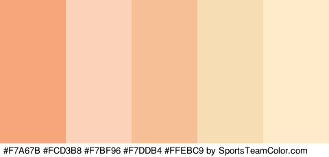 #F7A67B #FCD3B8 #F7BF96 #F7DDB4 #FFEBC9 Colors