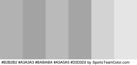 #B2B2B2 #A3A3A3 #BABABA #A5A5A5 #D3D3D3 #E5E5E5 Colors