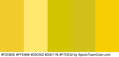 #F2CB2E #FFE86B #D3C502 #D3C11B #F7CE02 Colors