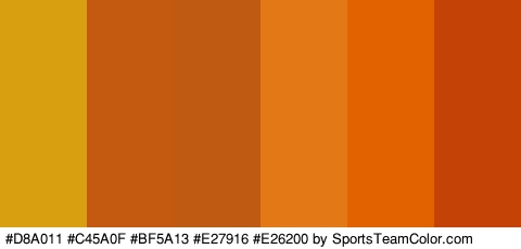 #D8A011 #C45A0F #BF5A13 #E27916 #E26200 #C44205 Colors