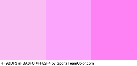 #F9BDF3 #FBA6FC #FF82F4 Colors