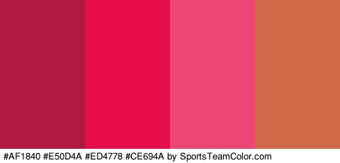 #AF1840 #E50D4A #ED4778 #CE694A Colors