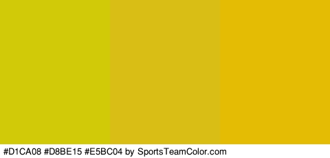 #D1CA08 #D8BE15 #E5BC04 Colors