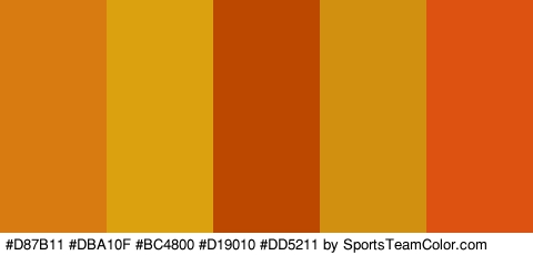 #D87B11 #DBA10F #BC4800 #D19010 #DD5211 Colors