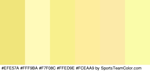 #EFE57A #FFF9BA #F7F08C #FFED9E #FCEAA9 #FBFCA9 Colors