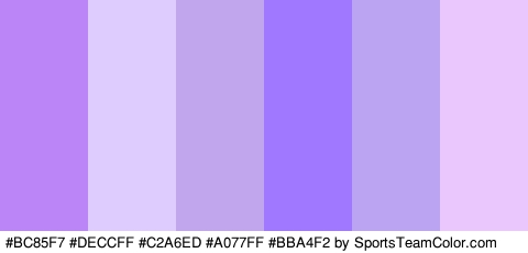 #BC85F7 #DECCFF #C2A6ED #A077FF #BBA4F2 #EAC7FC Colors