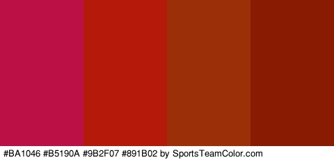 #BA1046 #B5190A #9B2F07 #891B02 Colors