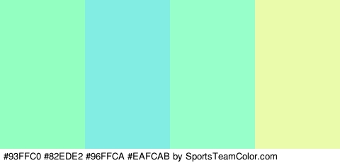 #93FFC0 #82EDE2 #96FFCA #EAFCAB Colors