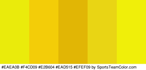 #EAEA0B #F4CD09 #E2B604 #EAD515 #EFEF09 Colors