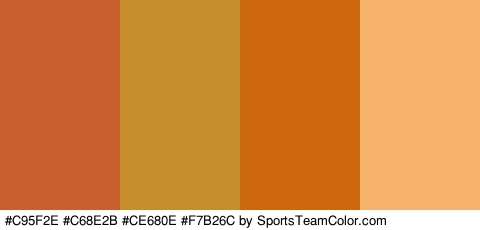 #C95F2E #C68E2B #CE680E #F7B26C Colors