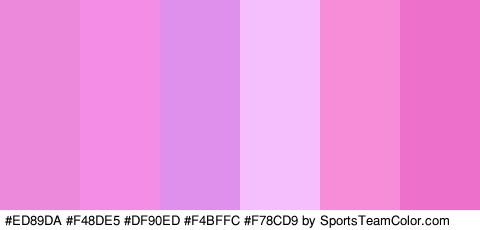 #ED89DA #F48DE5 #DF90ED #F4BFFC #F78CD9 #ED71CA Colors