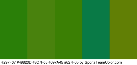 #297F07 #49820D #3C7F05 #097A45 #627F05 Colors