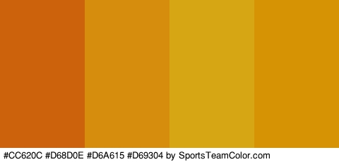 #CC620C #D68D0E #D6A615 #D69304 Colors