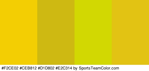 #F2CE02 #CEB812 #D1D802 #E2C314 Colors