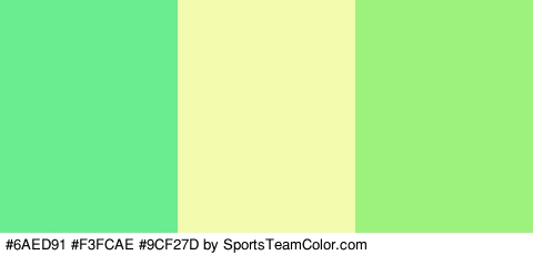 #6AED91 #F3FCAE #9CF27D Colors