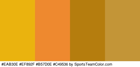 #EAB30E #EF892F #B57D0E #C49536 Colors