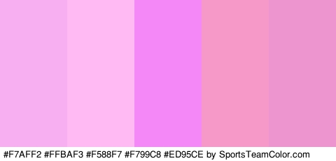 #F7AFF2 #FFBAF3 #F588F7 #F799C8 #ED95CE Colors