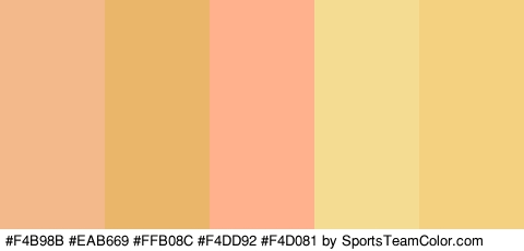 #F4B98B #EAB669 #FFB08C #F4DD92 #F4D081 Colors