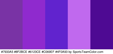 #7933A5 #8F2BCE #6123CE #C069EF #4F0A93 Colors