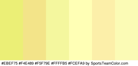 #EBEF75 #F4E489 #F5F79E #FFFFB5 #FCEFA9 #FCFBB5 Colors