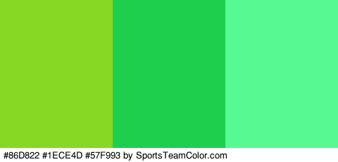 #86D822 #1ECE4D #57F993 Colors