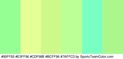 #95FF93 #E3FF96 #CDF98B #BCFF96 #7AFFC3 #ACF78C Colors