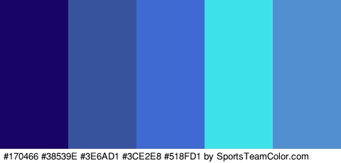 #170466 #38539E #3E6AD1 #3CE2E8 #518FD1 Colors