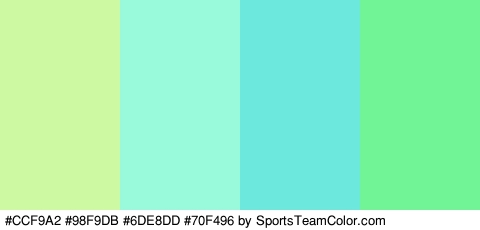 #CCF9A2 #98F9DB #6DE8DD #70F496 Colors