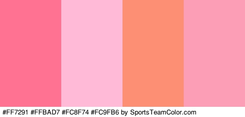 #FF7291 #FFBAD7 #FC8F74 #FC9FB6 Colors