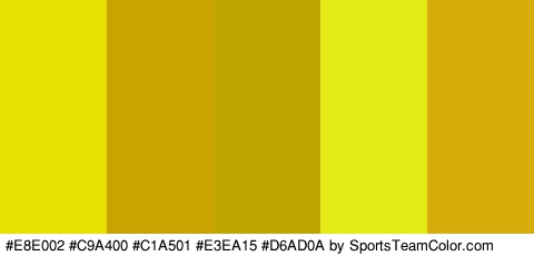 #E8E002 #C9A400 #C1A501 #E3EA15 #D6AD0A Colors