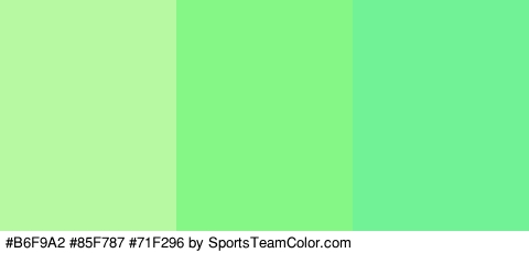 #B6F9A2 #85F787 #71F296 Colors