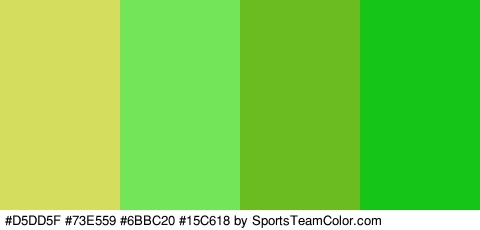 #D5DD5F #73E559 #6BBC20 #15C618 Colors