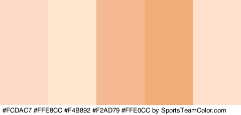 #FCDAC7 #FFE8CC #F4B892 #F2AD79 #FFE0CC Colors